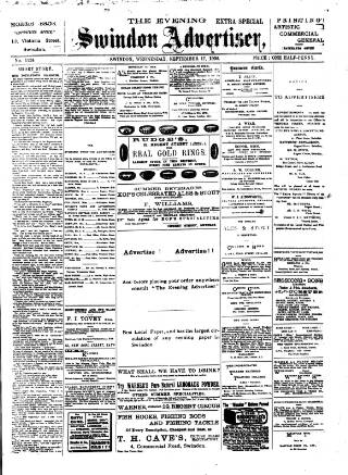 cover page of Swindon Advertiser published on September 17, 1902