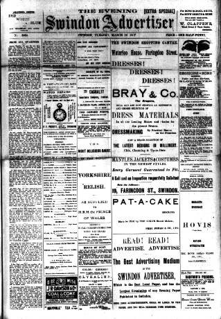 cover page of Swindon Advertiser published on March 19, 1907