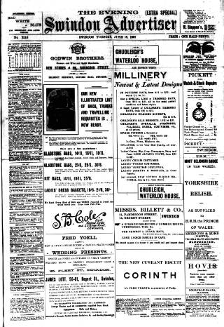 cover page of Swindon Advertiser published on June 18, 1907