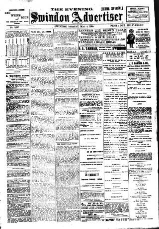 cover page of Swindon Advertiser published on May 4, 1909