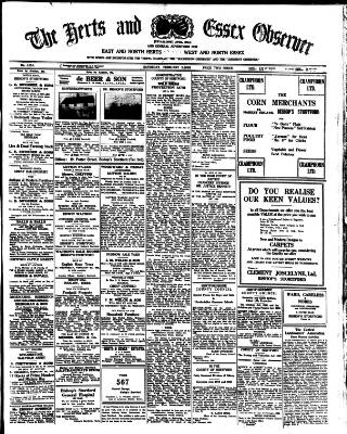 cover page of Herts and Essex Observer published on February 2, 1935