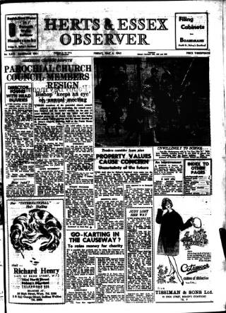 cover page of Herts and Essex Observer published on May 4, 1962