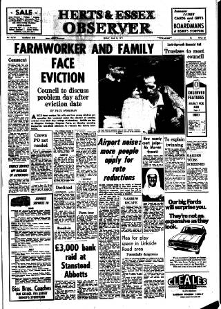 cover page of Herts and Essex Observer published on June 18, 1971