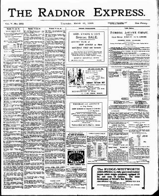 cover page of Radnor Express published on March 19, 1903