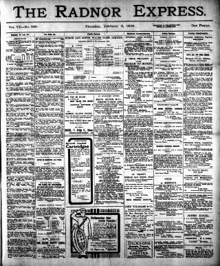 cover page of Radnor Express published on February 2, 1905