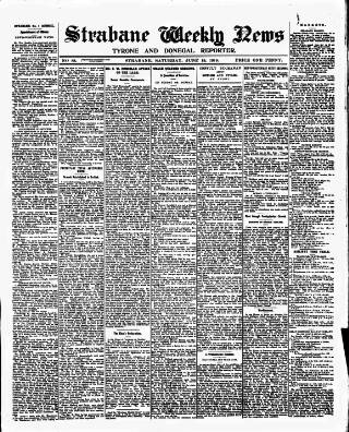 cover page of Strabane Weekly News published on June 18, 1910