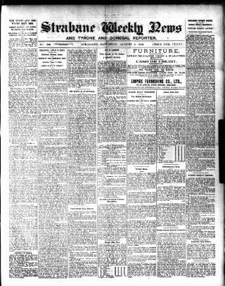 cover page of Strabane Weekly News published on August 2, 1913