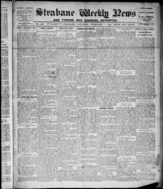 cover page of Strabane Weekly News published on February 2, 1918