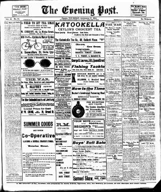 cover page of Jersey Evening Post published on September 17, 1914