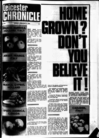 cover page of Leicester Chronicle published on February 2, 1973