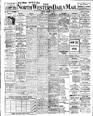 cover page of North West Evening Mail published on February 2, 1911