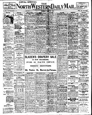 cover page of North West Evening Mail published on March 30, 1911