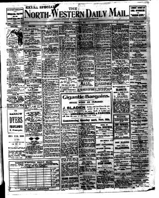 cover page of North West Evening Mail published on November 2, 1911