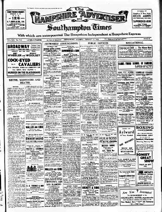 cover page of Hampshire Advertiser published on February 2, 1935