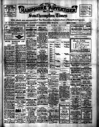 cover page of Hampshire Advertiser published on June 18, 1938