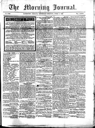 cover page of Morning Journal (Kingston) published on April 4, 1868