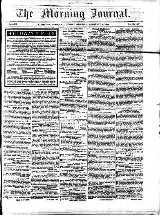 cover page of Morning Journal (Kingston) published on February 2, 1869