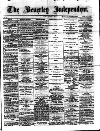 cover page of Beverley Independent published on May 4, 1889