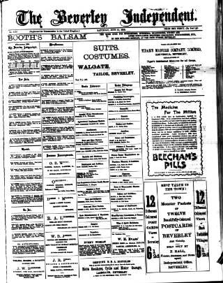 cover page of Beverley Independent published on June 18, 1910