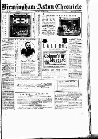cover page of Birmingham & Aston Chronicle published on June 18, 1881