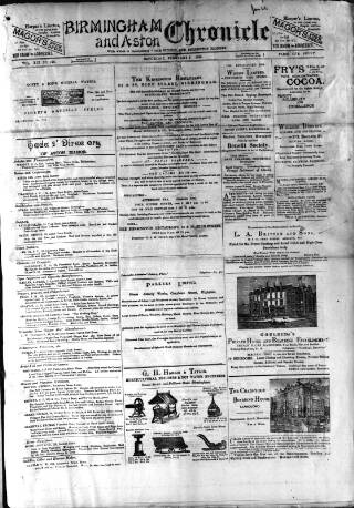 cover page of Birmingham & Aston Chronicle published on February 2, 1895