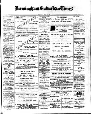 cover page of Birmingham Suburban Times published on June 18, 1892