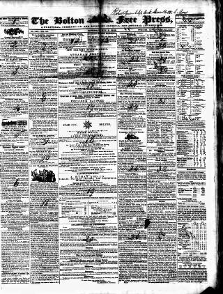 cover page of Bolton Free Press published on May 2, 1846