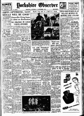 cover page of Bradford Observer published on September 17, 1949