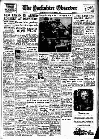 cover page of Bradford Observer published on November 2, 1953