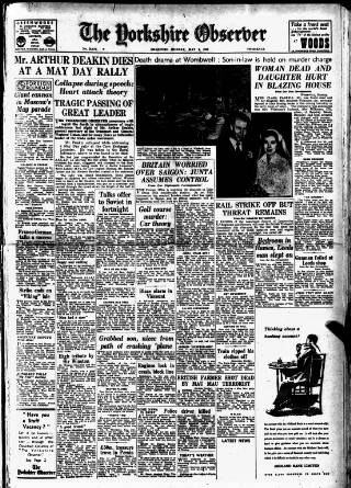 cover page of Bradford Observer published on May 2, 1955
