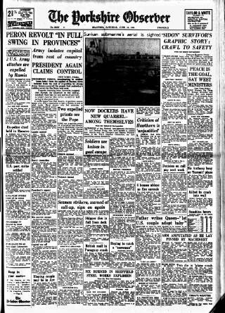 cover page of Bradford Observer published on June 18, 1955