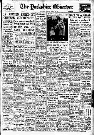 cover page of Bradford Observer published on August 2, 1955