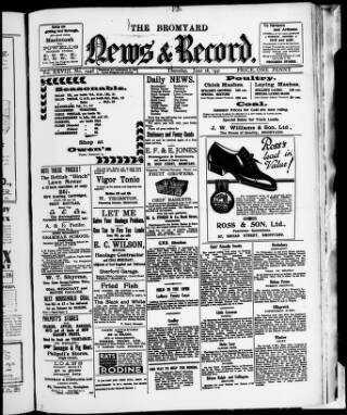 cover page of Bromyard News published on June 18, 1931