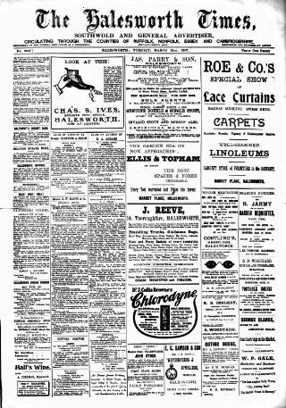 cover page of Halesworth Times published on March 19, 1907
