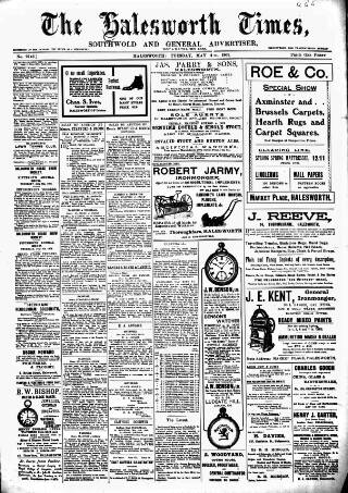 cover page of Halesworth Times published on May 4, 1909