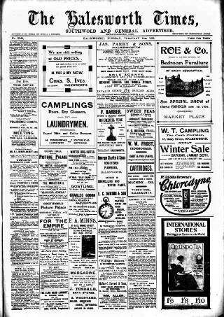 cover page of Halesworth Times published on February 2, 1915