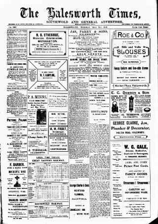 cover page of The Halesworth Times and East Suffolk Advertiser. published on May 2, 1916
