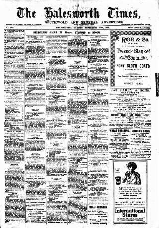 cover page of Halesworth Times published on September 17, 1918