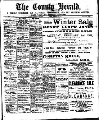 cover page of Flintshire County Herald published on February 2, 1906