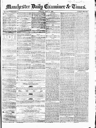 cover page of Manchester Daily Examiner & Times published on May 2, 1856
