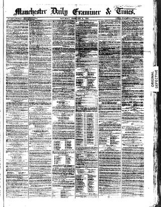 cover page of Manchester Daily Examiner & Times published on February 2, 1861