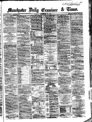 cover page of Manchester Daily Examiner & Times published on September 17, 1861