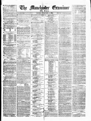 cover page of Manchester Daily Examiner & Times published on February 2, 1874