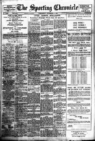 cover page of Sporting Chronicle published on November 2, 1921
