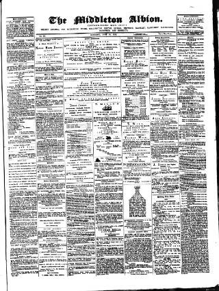 cover page of Middleton Albion published on June 18, 1870