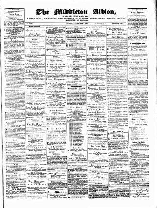 cover page of Middleton Albion published on February 2, 1884