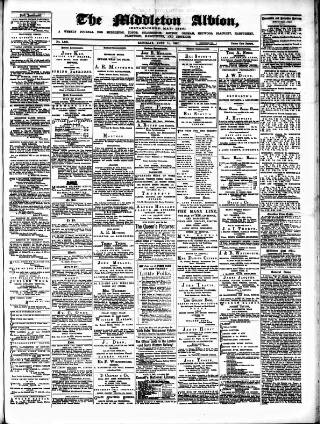 cover page of Middleton Albion published on June 18, 1887