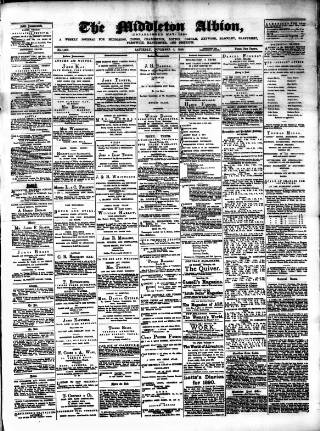 cover page of Middleton Albion published on November 2, 1889
