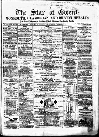 cover page of Star of Gwent published on September 17, 1864