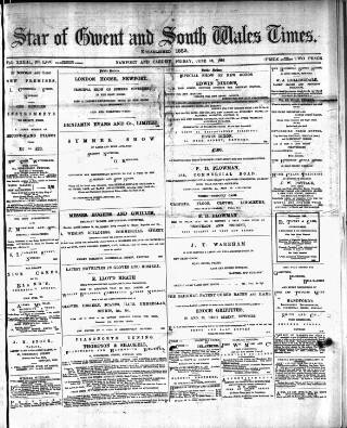 cover page of Star of Gwent published on June 18, 1886